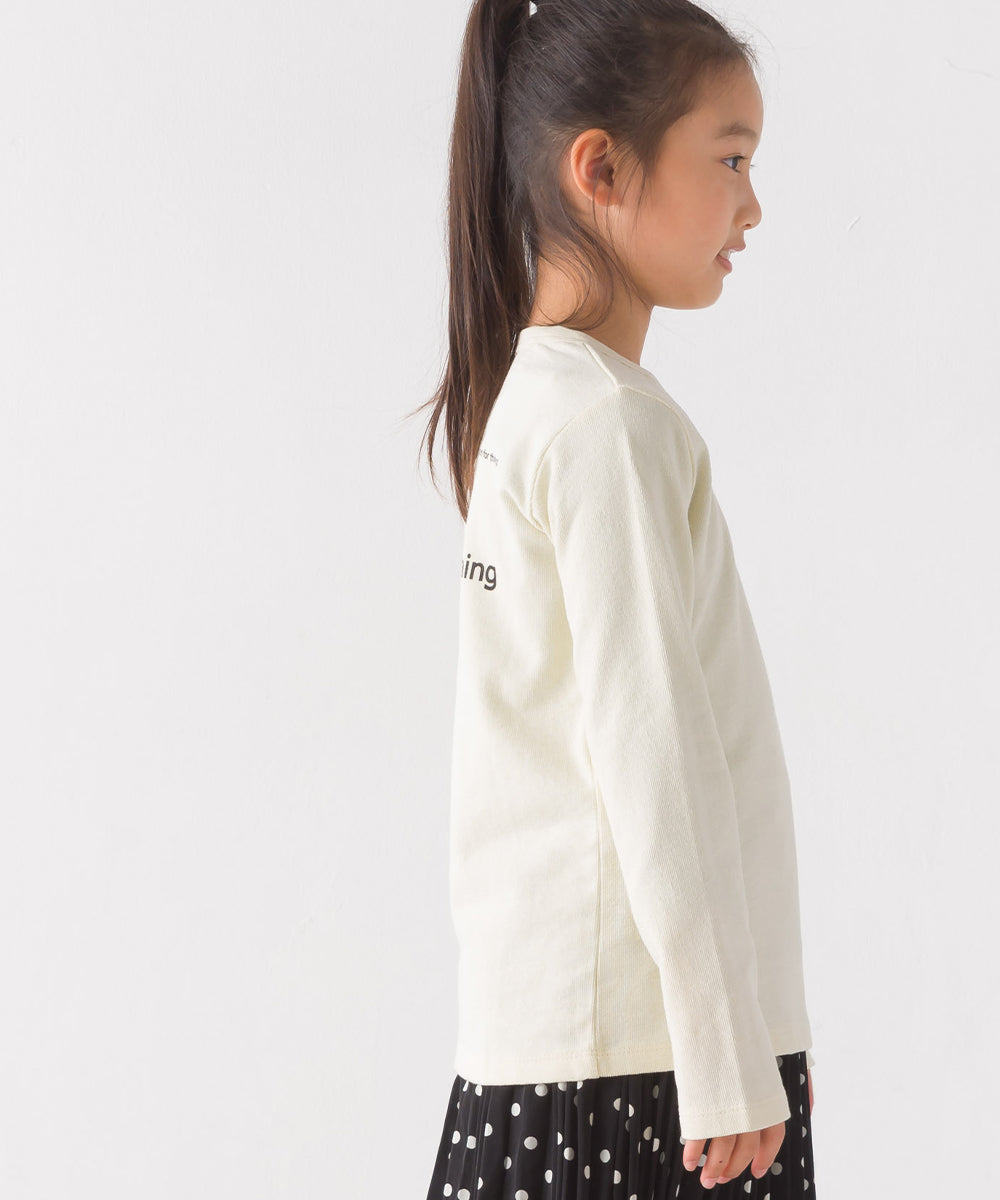 【OMNES】キッズ スラブコットンプリント長袖Tシャツ【1521-5207】