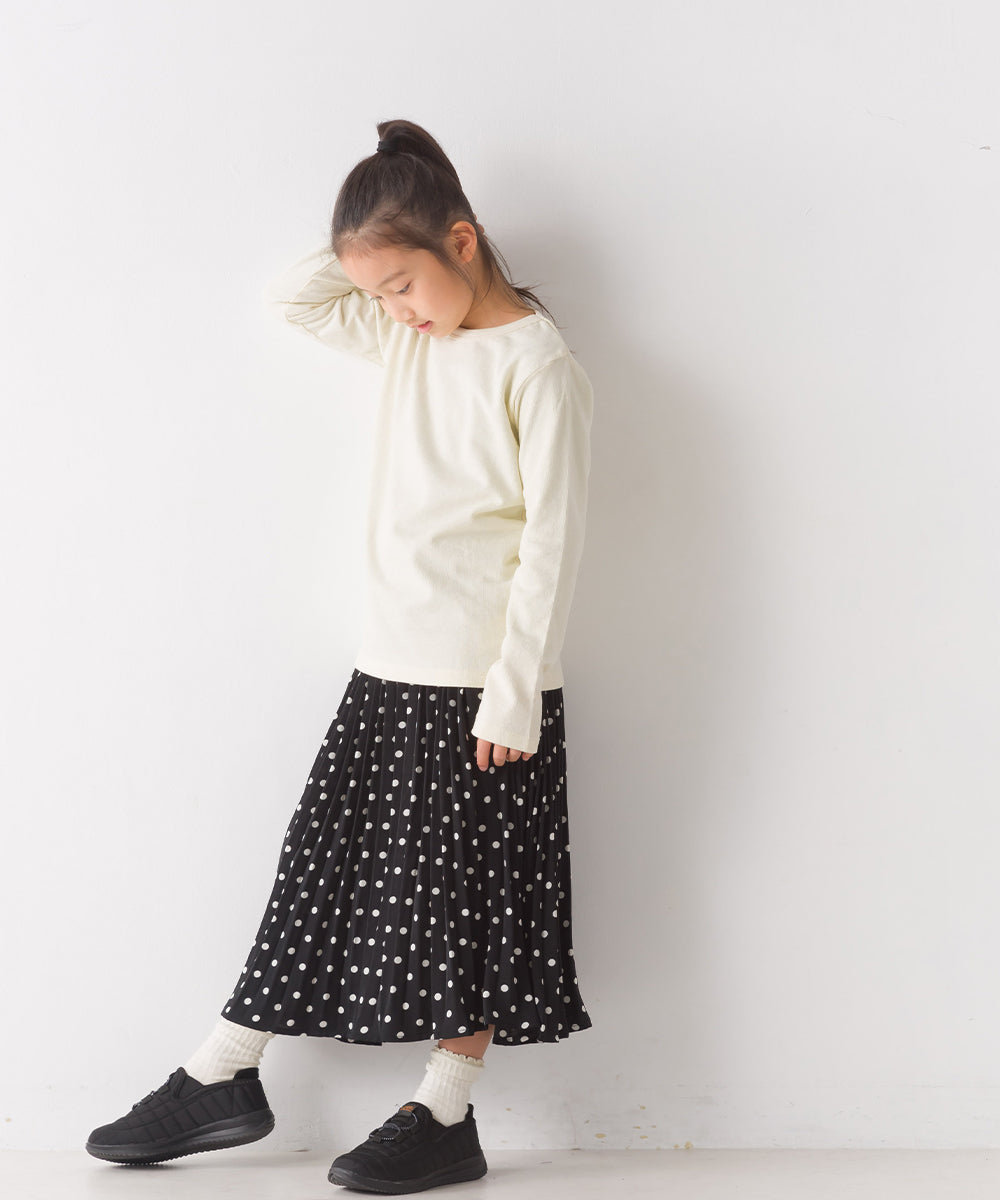 【OMNES】キッズ スラブコットンプリント長袖Tシャツ【1521-5207】