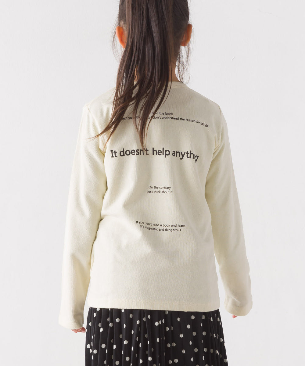 【OMNES】キッズ スラブコットンプリント長袖Tシャツ【1521-5207】