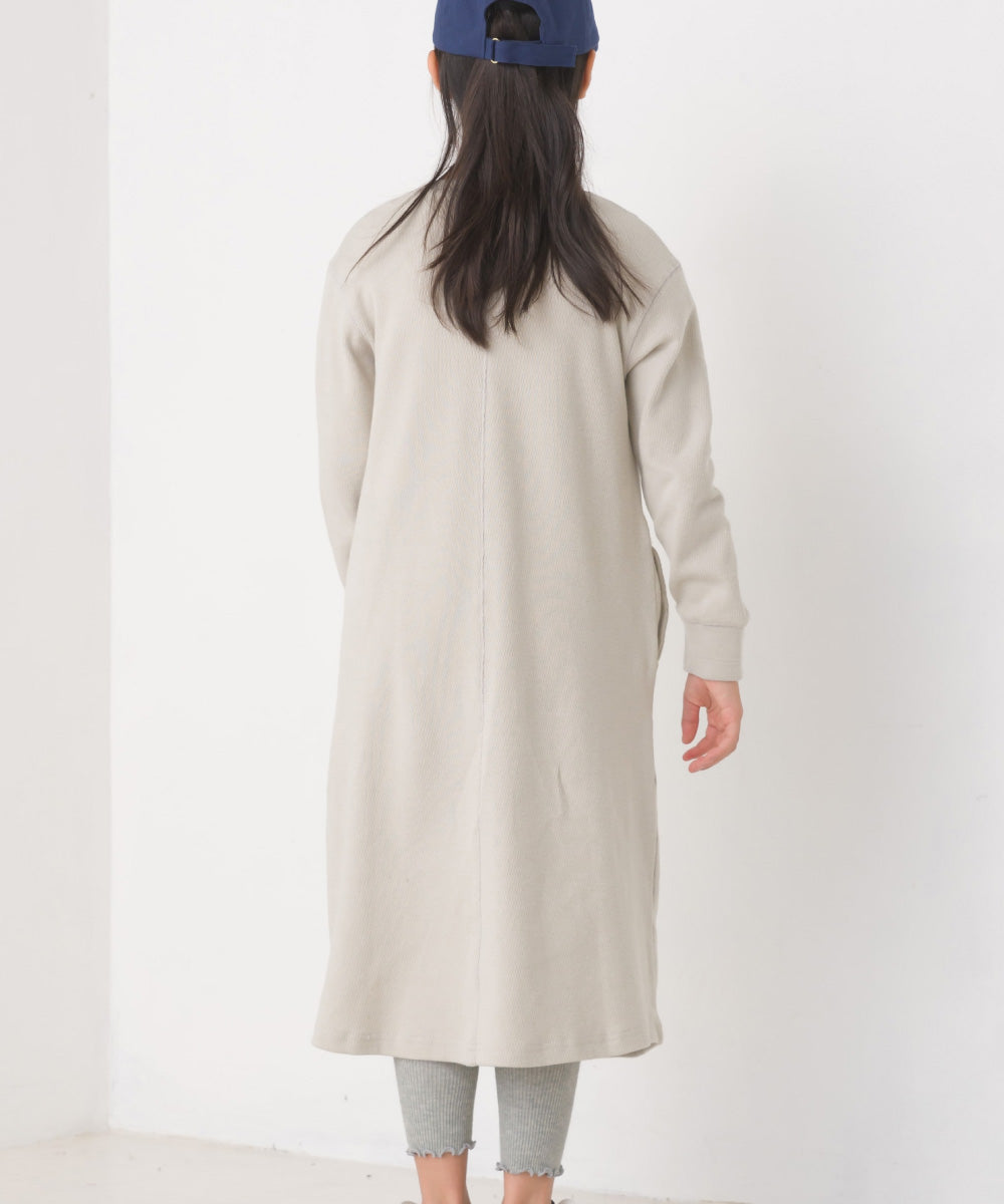 【OMNES】キッズ ハニカムストレッチワッフル切り替えヘンリーワンピース【1521-9053】