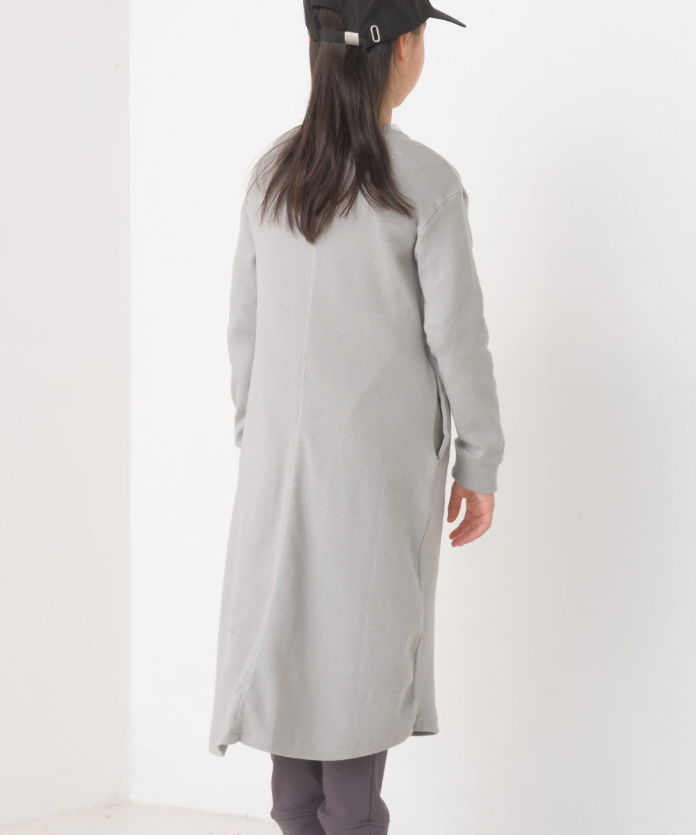 【OMNES】キッズ ハニカムストレッチワッフル切り替えヘンリーワンピース【1521-9053】