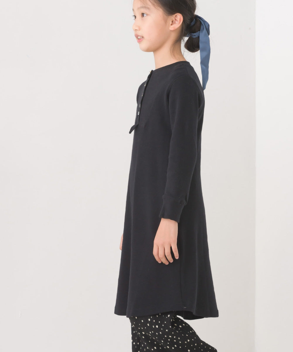 【OMNES】キッズ ハニカムストレッチワッフル切り替えヘンリーワンピース【1521-9053】