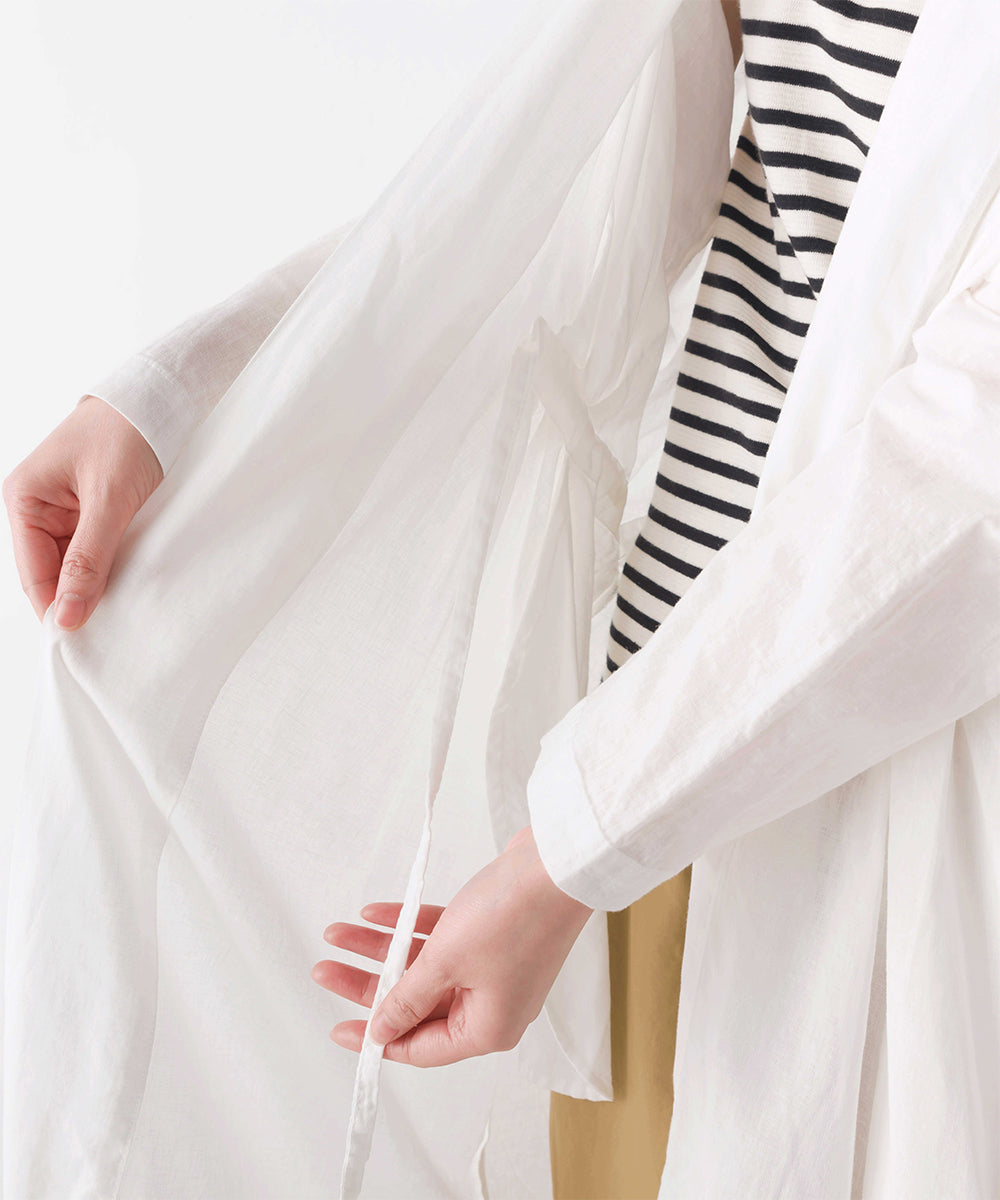 【OMNES】リネンコットンボイルロングジレカーディガン【1522-4102】