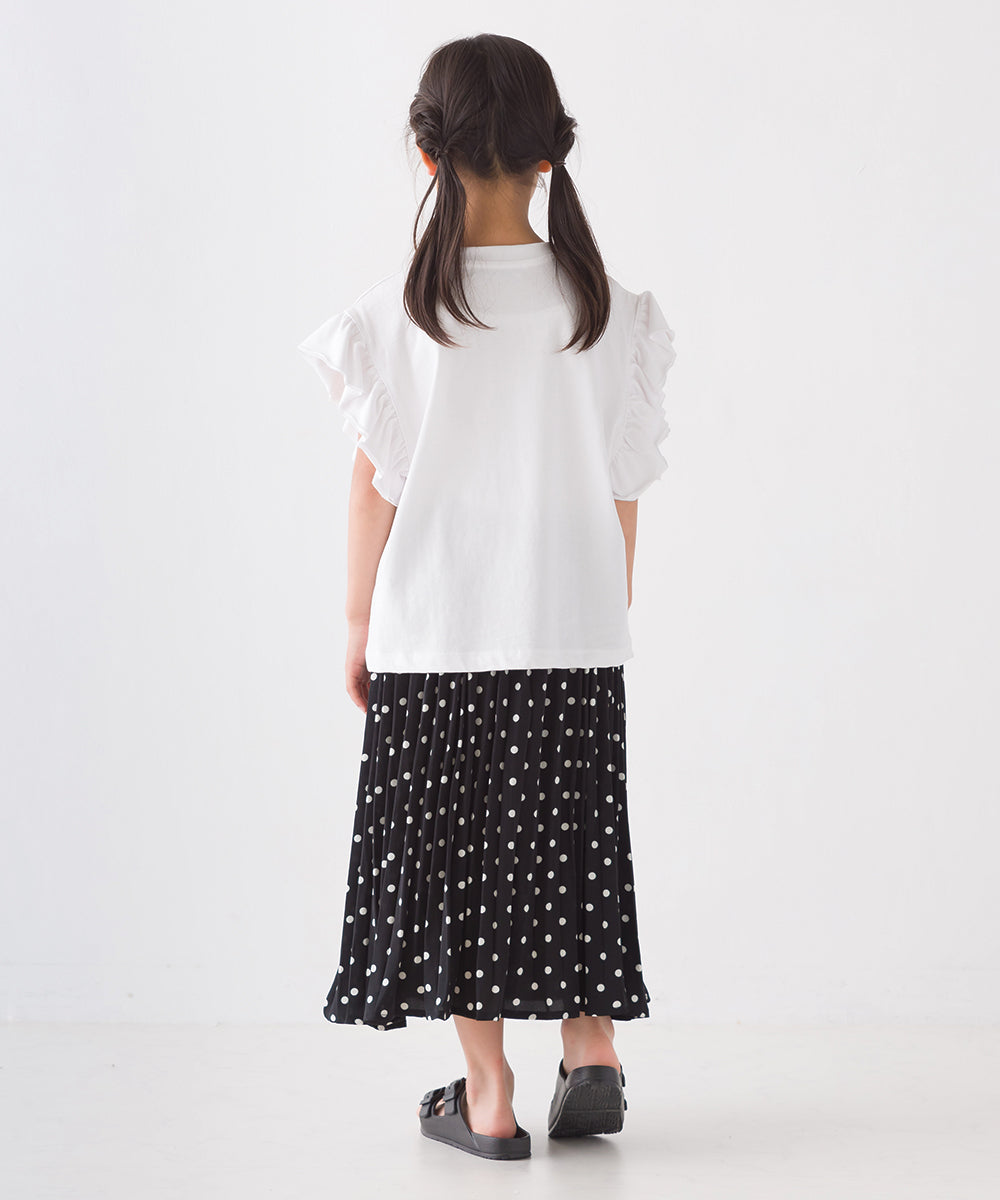 【OMNES】キッズ バイオポリウォッシュ加工 袖ギャザー半袖Tシャツ【1522-5240】