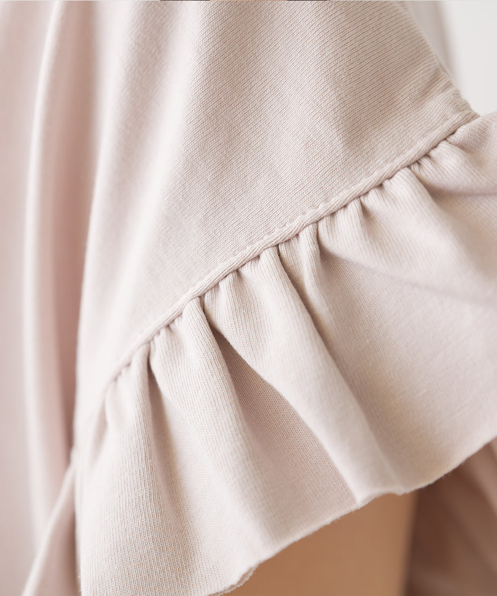 【OMNES】バイオポリウォッシュ加工 袖ギャザー半袖プルオーバーTシャツ【1522-5241】