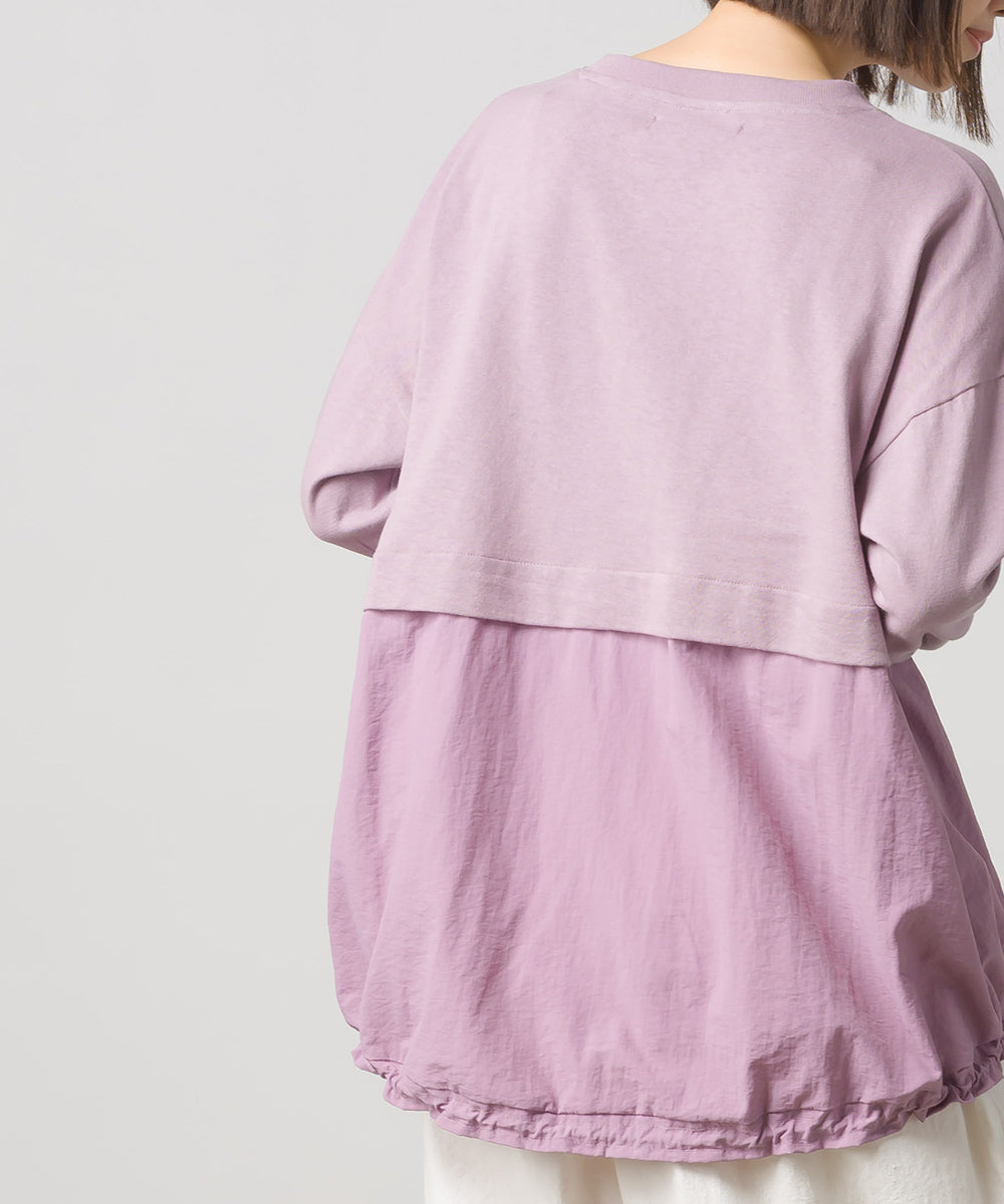 【OMNES】10番単裾ナイロン切り替え ロングスリーブTシャツ【1522-5255】
