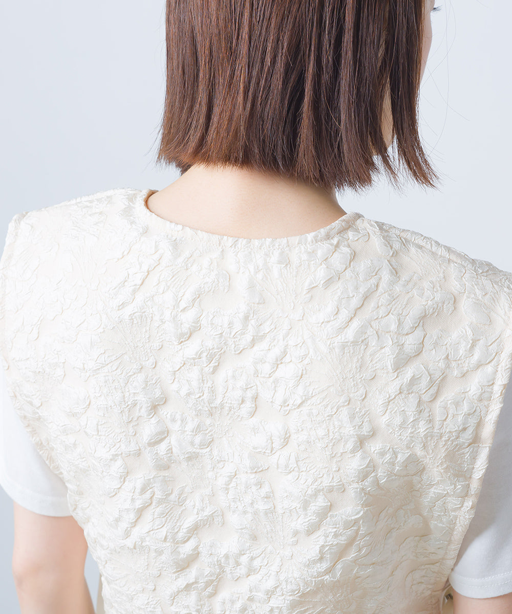 【OMNES】ふくれジャガードベスト Tシャツセット【1522-5266】