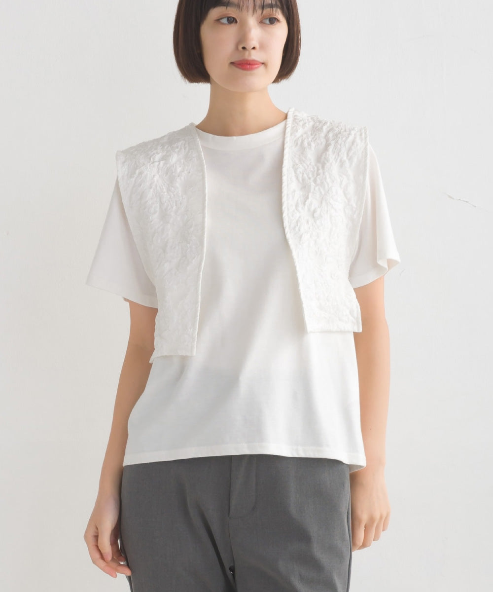 【OMNES】ふくれジャガードベスト Tシャツセット【1522-5266】