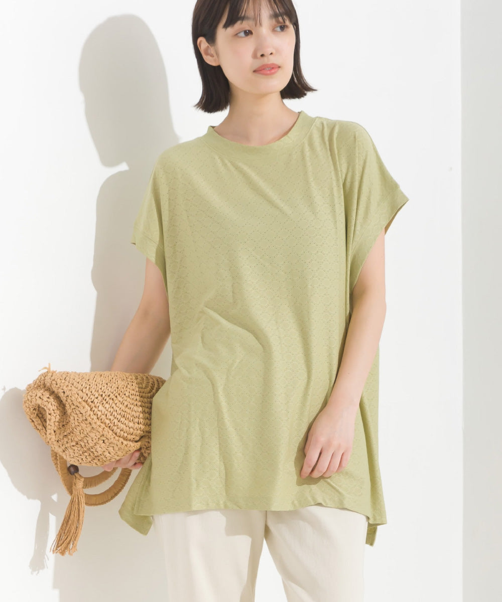 【OMNES】レースカットソー オーバービッグTシャツ 半袖【1522-5267】