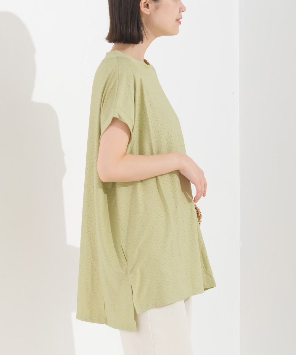 【OMNES】レースカットソー オーバービッグTシャツ 半袖【1522-5267】