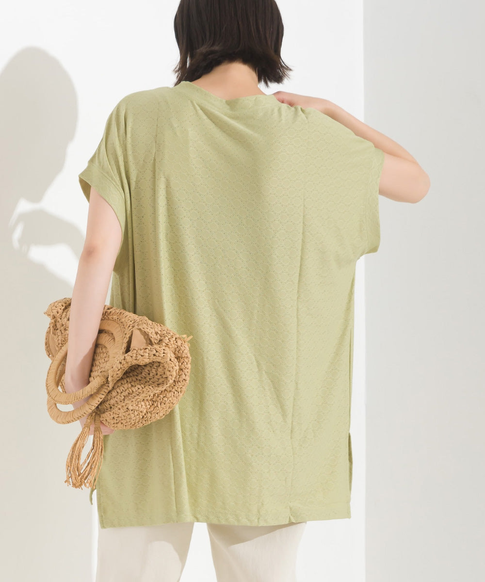 【OMNES】レースカットソー オーバービッグTシャツ 半袖【1522-5267】