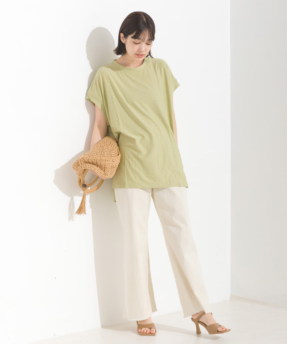 【OMNES】レースカットソー オーバービッグTシャツ 半袖【1522-5267】