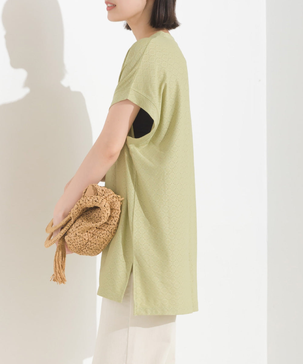 【OMNES】レースカットソー オーバービッグTシャツ 半袖【1522-5267】