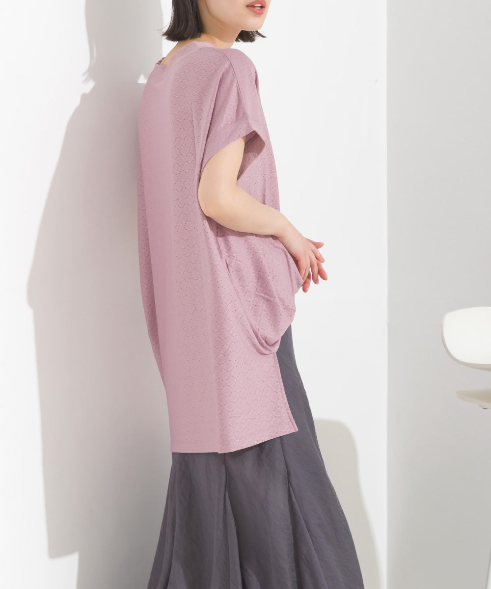 【OMNES】レースカットソー オーバービッグTシャツ 半袖【1522-5267】