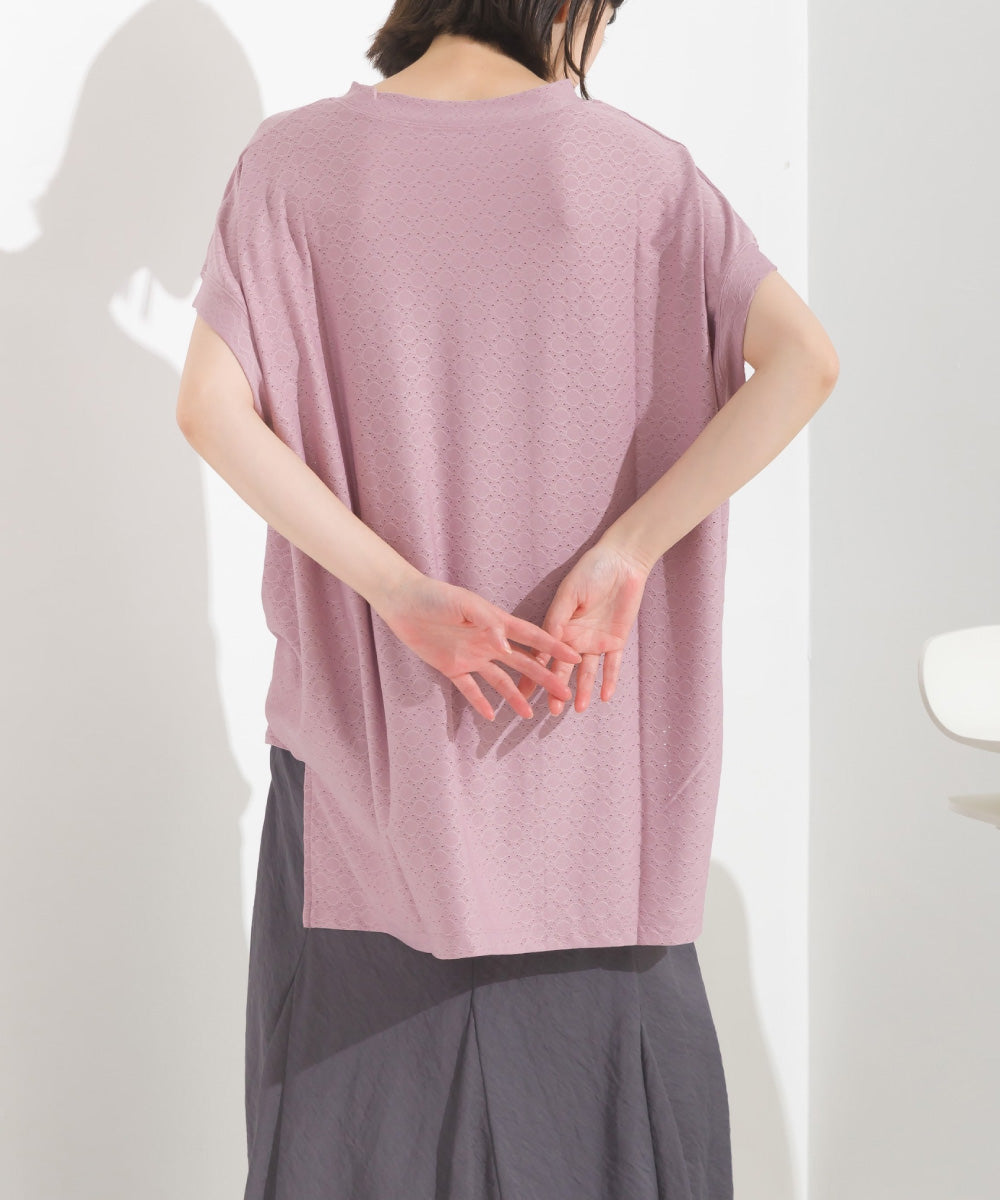 【OMNES】レースカットソー オーバービッグTシャツ 半袖【1522-5267】