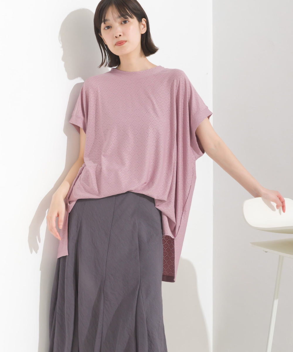 【OMNES】レースカットソー オーバービッグTシャツ 半袖【1522-5267】