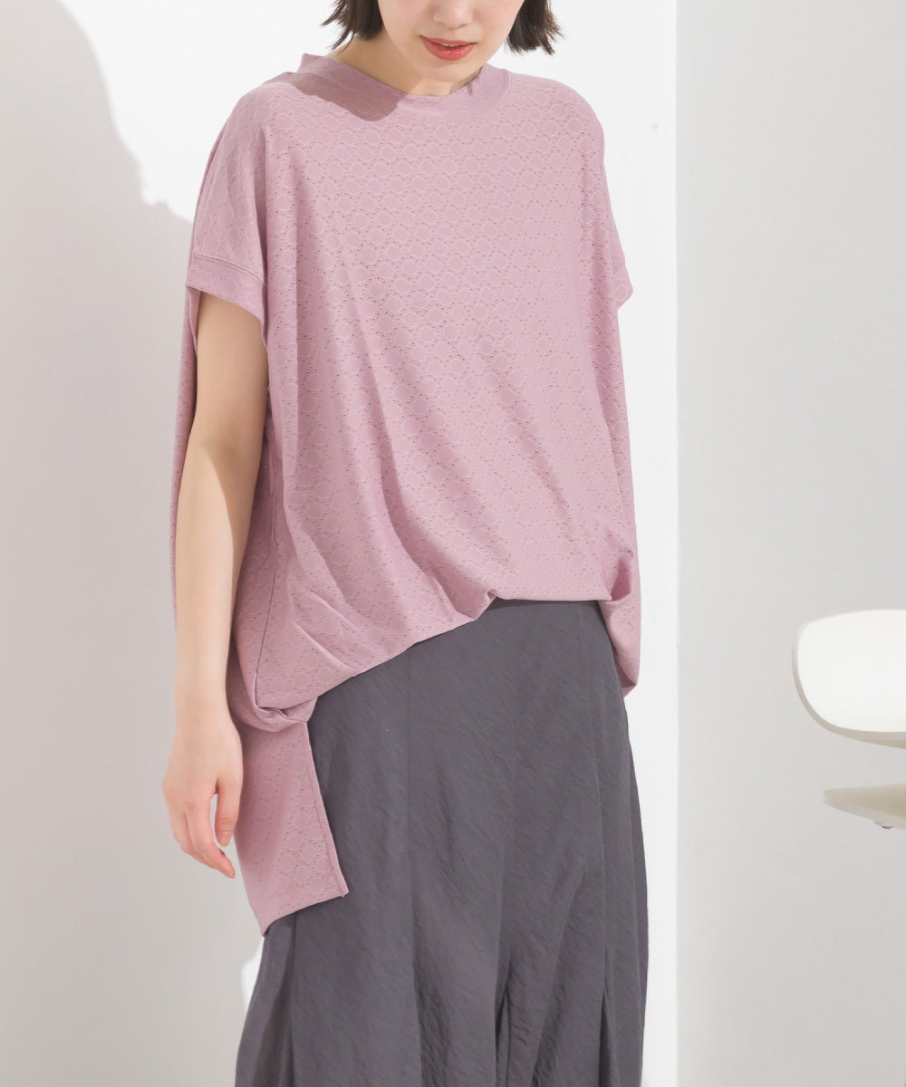 【OMNES】レースカットソー オーバービッグTシャツ 半袖【1522-5267】