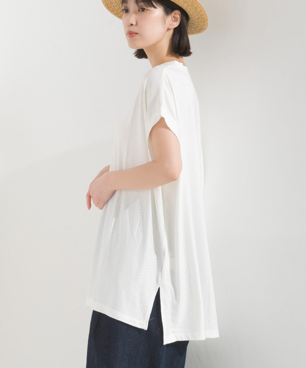 【OMNES】レースカットソー オーバービッグTシャツ 半袖【1522-5267】