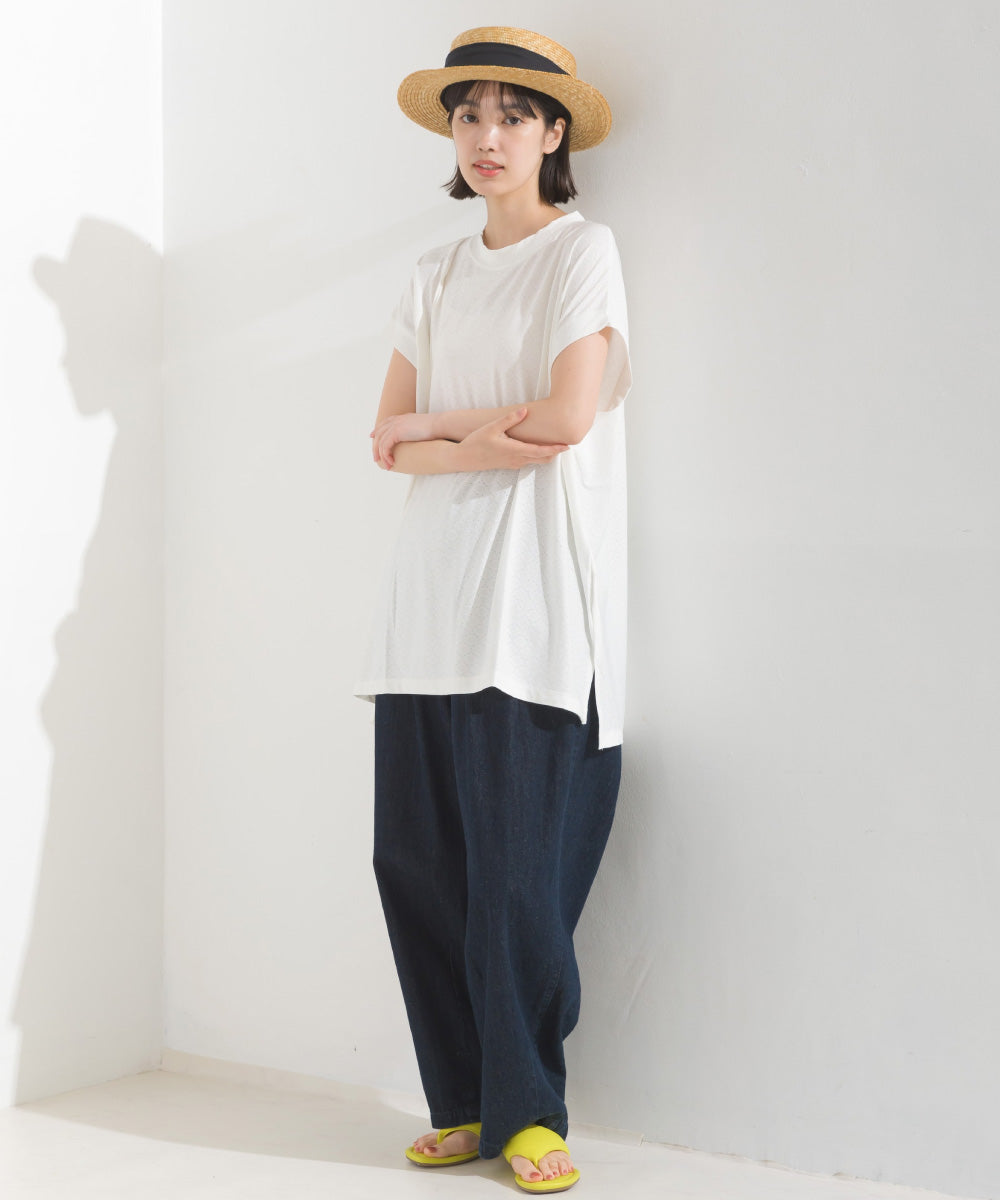 【OMNES】レースカットソー オーバービッグTシャツ 半袖【1522-5267】