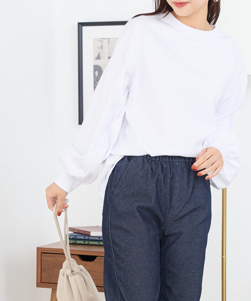 【OMNES】袖ボリューム長袖Tシャツ【1522-5270】