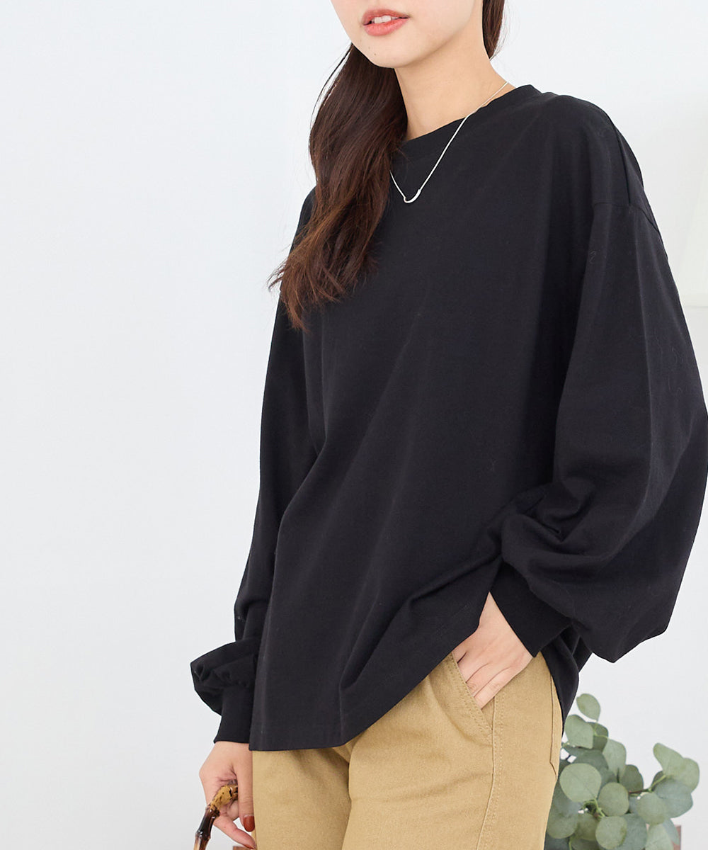 【OMNES】袖ボリューム長袖Tシャツ【1522-5270】