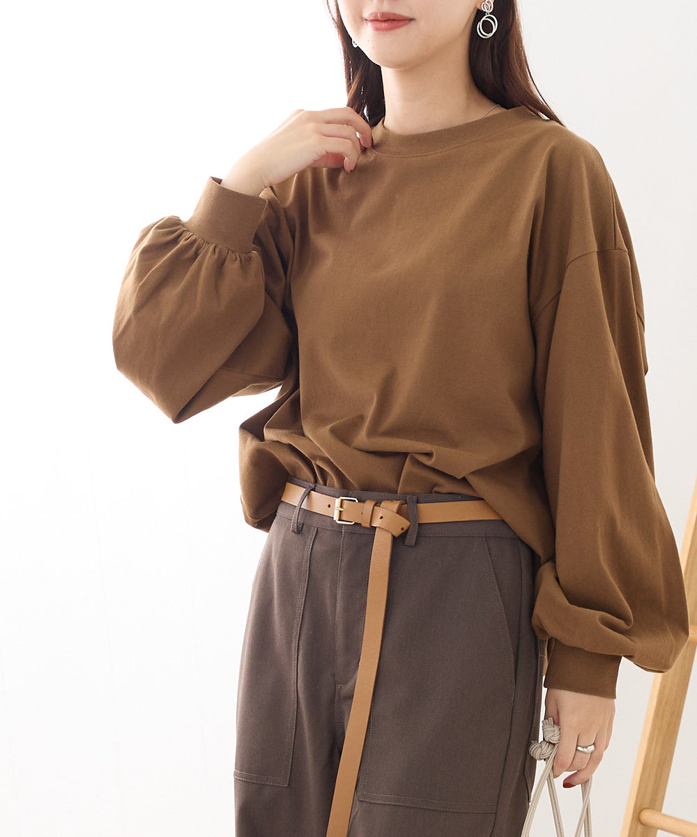 【OMNES】袖ボリューム長袖Tシャツ【1522-5270】
