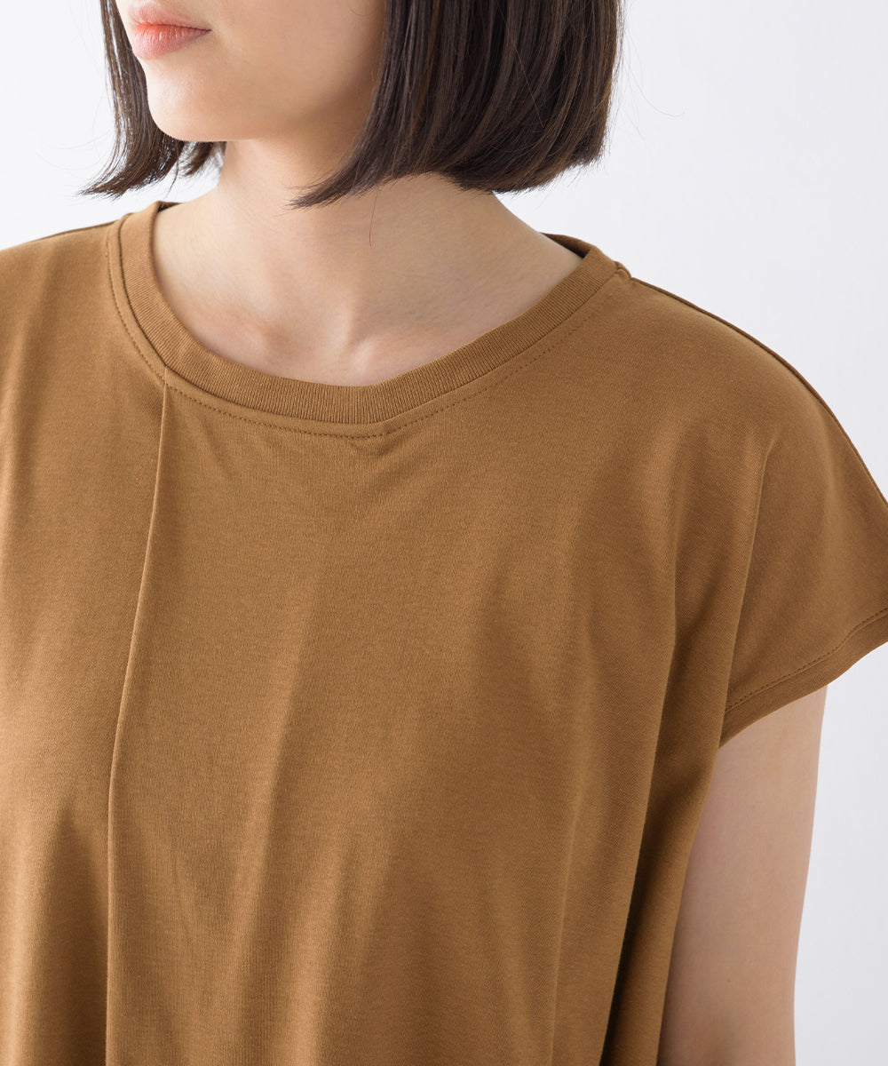 【OMNES】汗じみ防止UV タックフレアフレンチスリーブTシャツ【1522-5283】