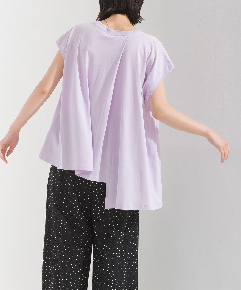 【OMNES】汗じみ防止UV タックフレアフレンチスリーブTシャツ【1522-5283】