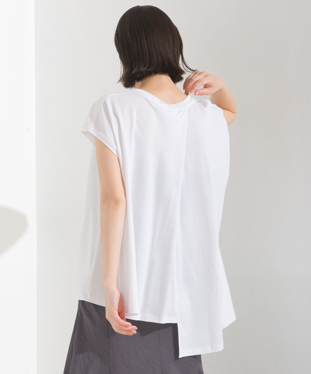 【OMNES】汗じみ防止UV タックフレアフレンチスリーブTシャツ【1522-5283】