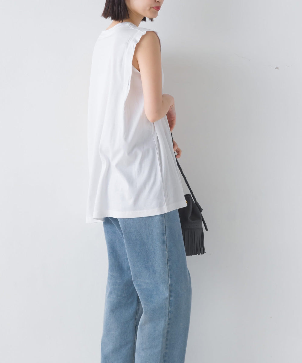 【OMNES】汗じみ防止UV タックノースリーブTシャツ【1522-5287】