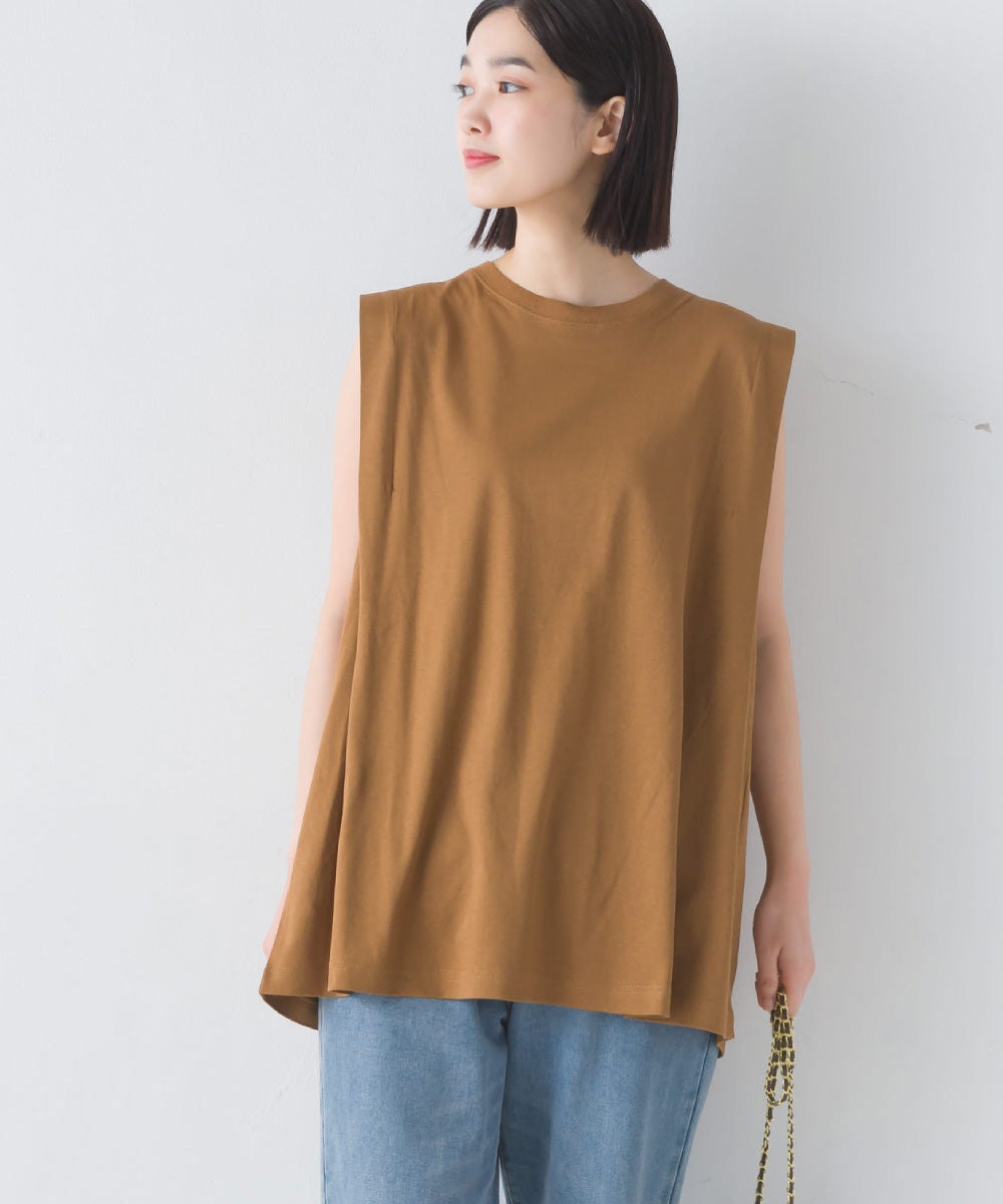 【OMNES】汗じみ防止UV タックノースリーブTシャツ【1522-5287】