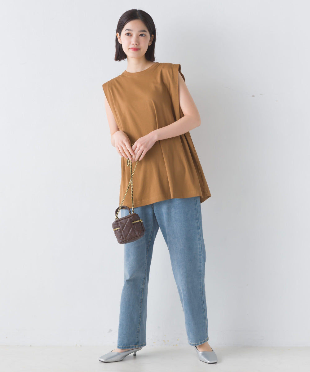 【OMNES】汗じみ防止UV タックノースリーブTシャツ【1522-5287】