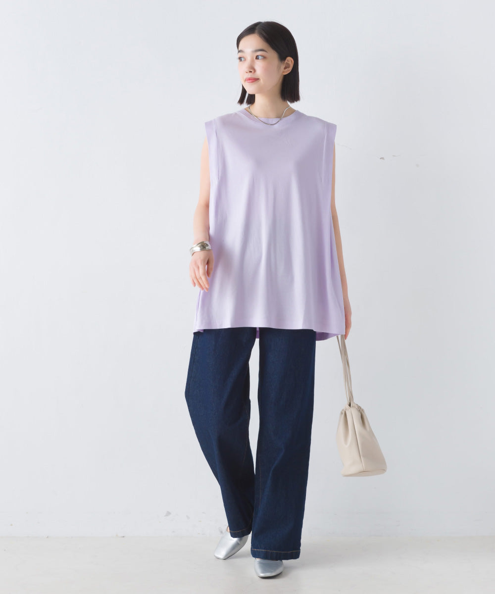 【OMNES】汗じみ防止UV タックノースリーブTシャツ【1522-5287】