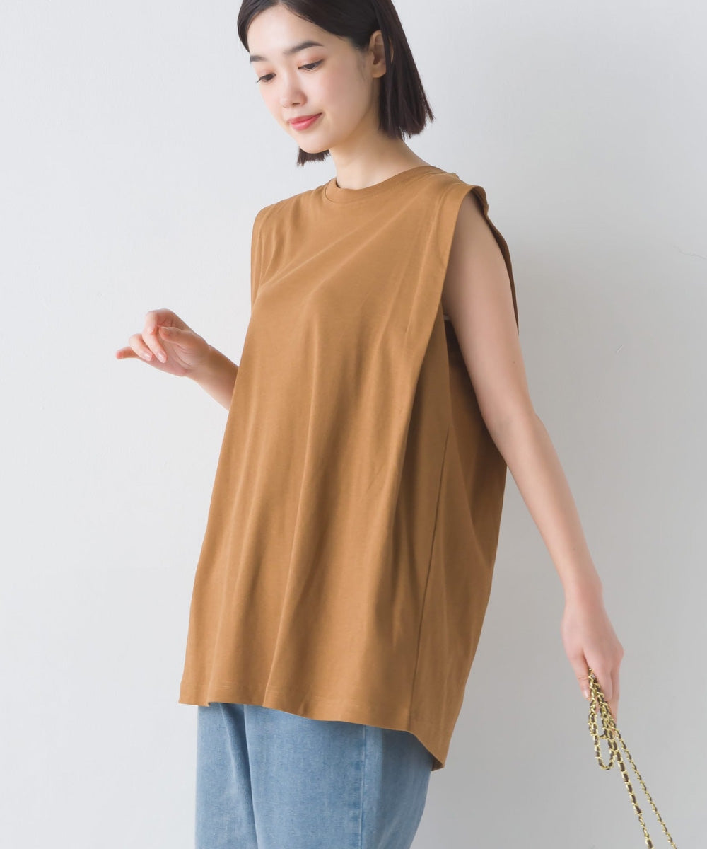 【OMNES】汗じみ防止UV タックノースリーブTシャツ【1522-5287】