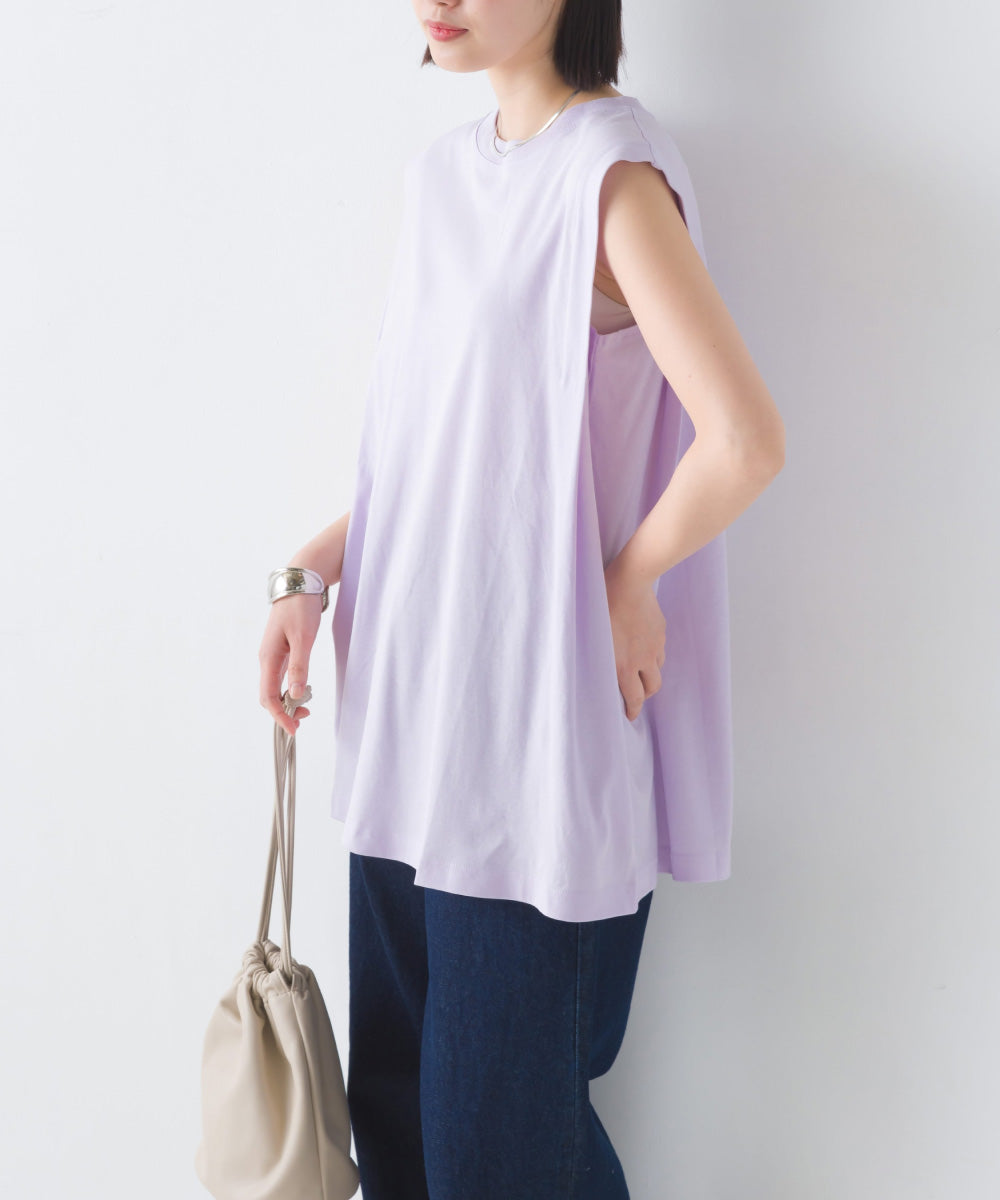 【OMNES】汗じみ防止UV タックノースリーブTシャツ【1522-5287】