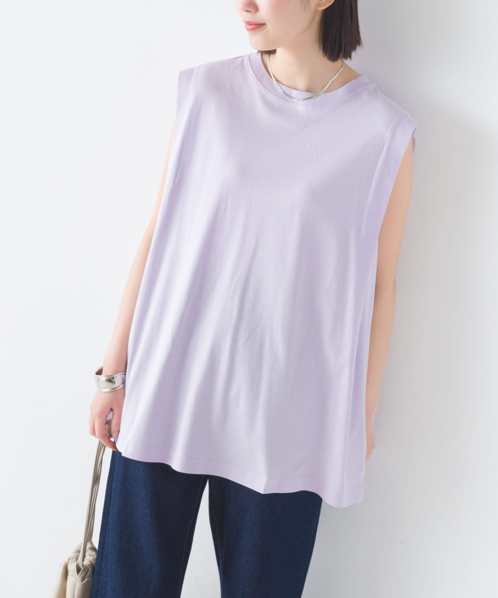 【OMNES】汗じみ防止UV タックノースリーブTシャツ【1522-5287】