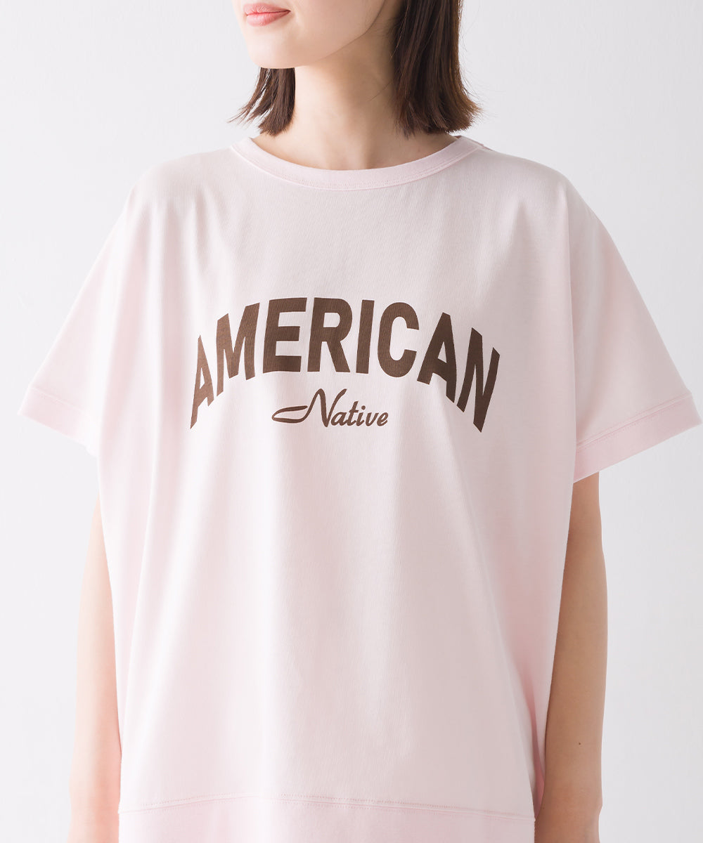 【OMNES】ヘビーウェイト ロゴプリント フレンチスリーブTシャツ【1522-5303】