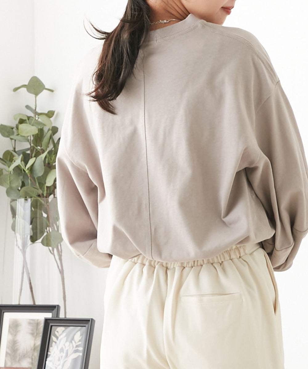 【OMNES】袖ボリューム5分袖Tシャツ【1522-5304】
