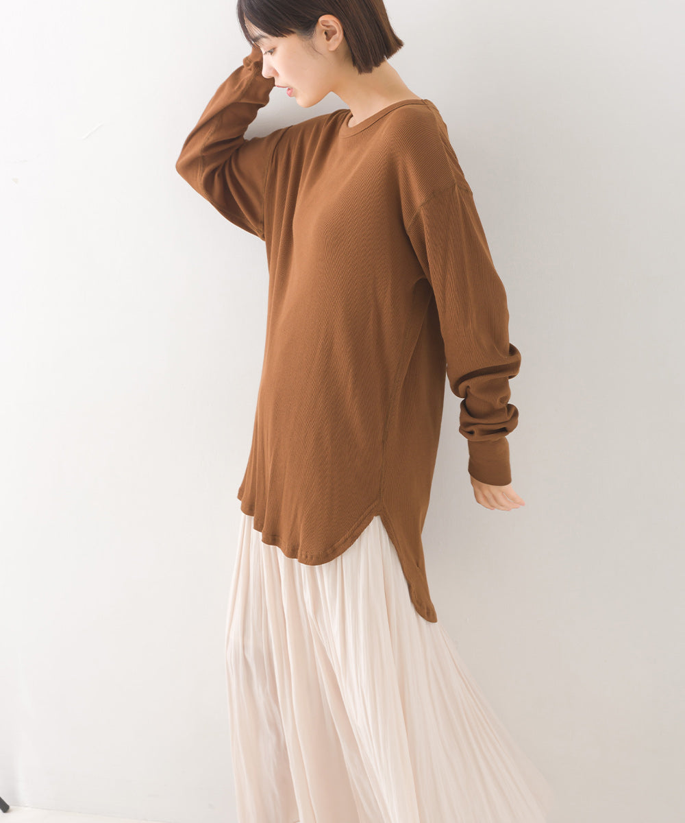 【OMNES】コットンリブワイド長袖プルオーバー【1522-5314】