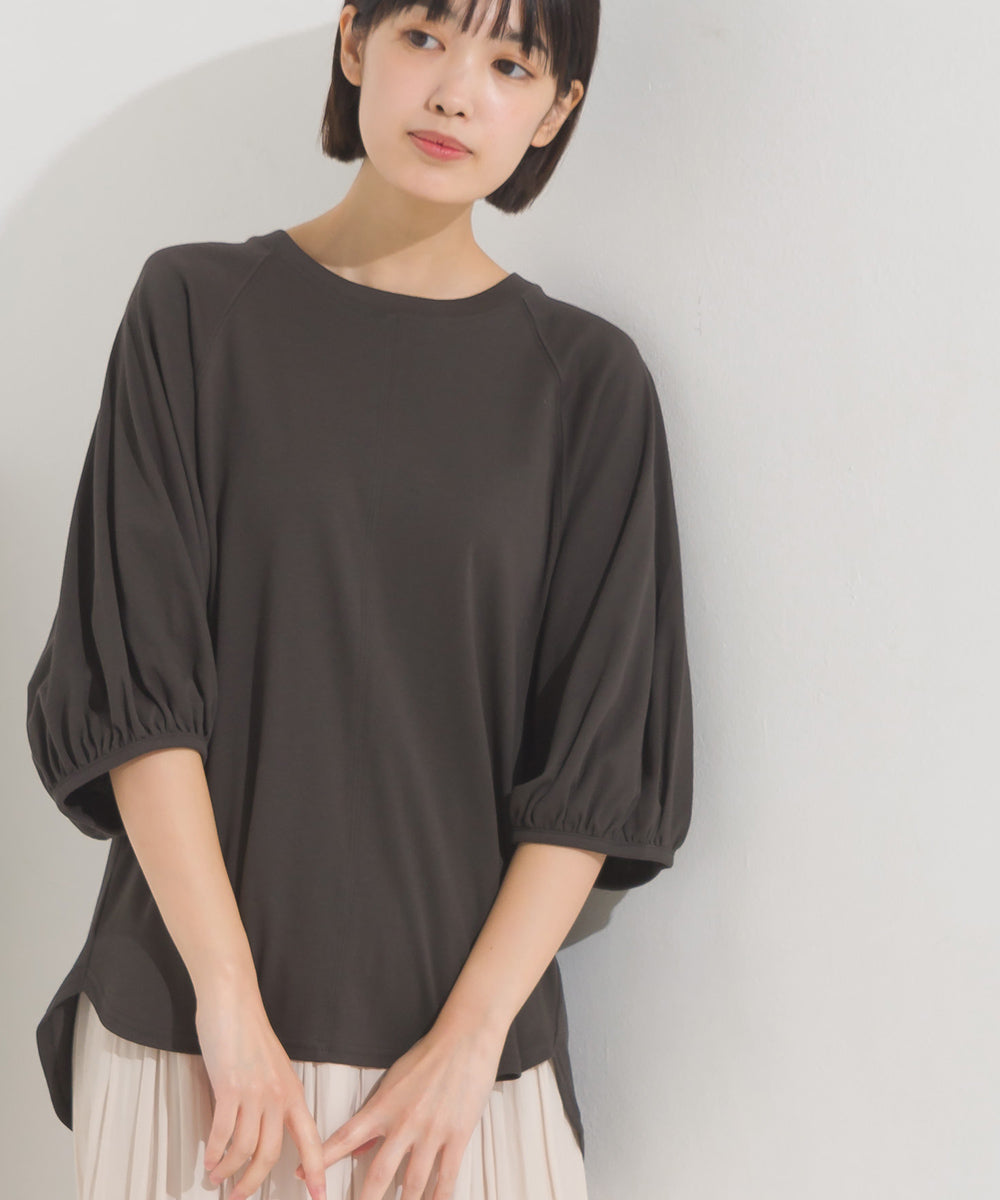 【OMNES】汗じみ防止UV 袖ボリューム半袖プルオーバーTシャツ【1522-5317】