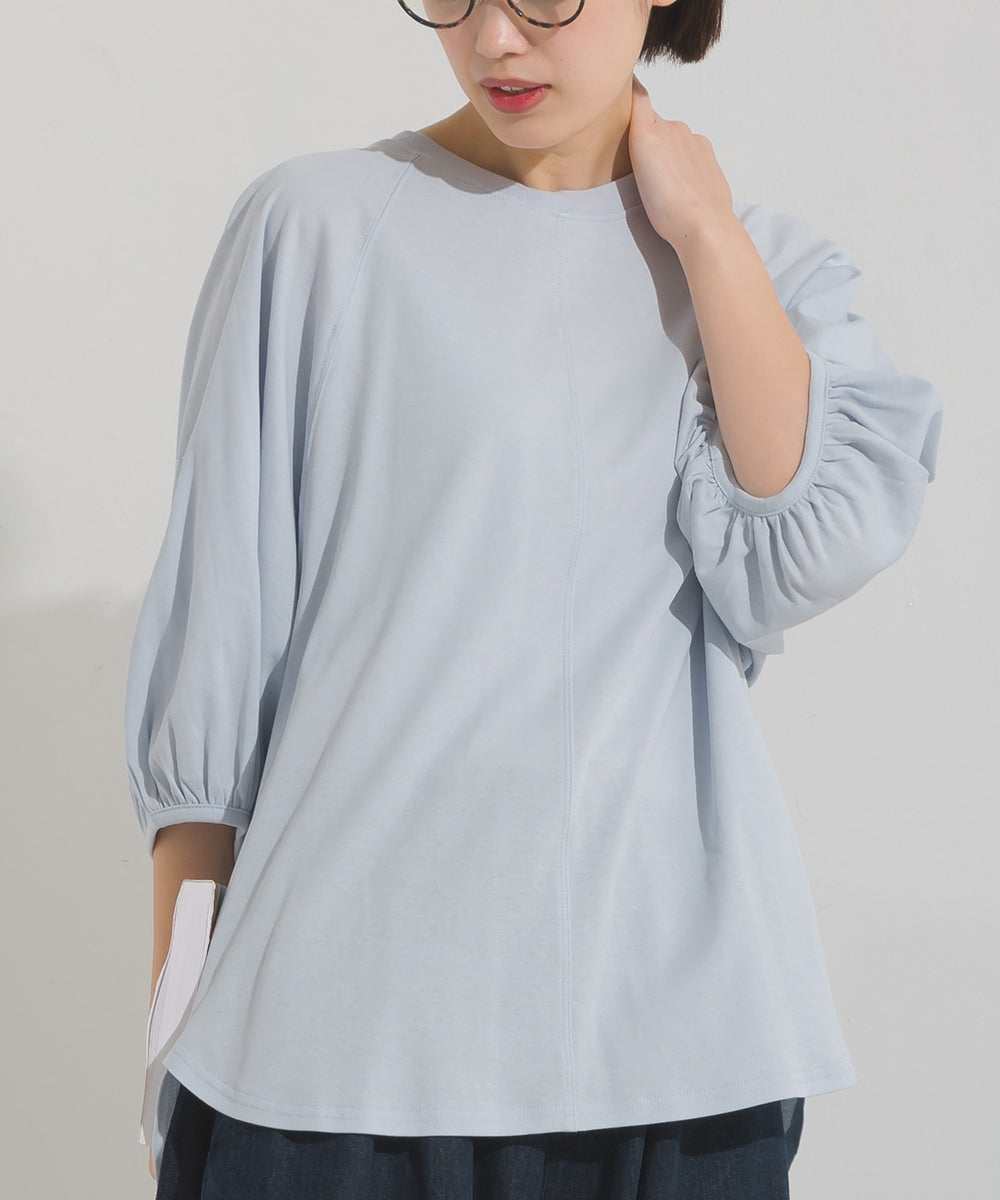 【OMNES】汗じみ防止UV 袖ボリューム半袖プルオーバーTシャツ【1522-5317】