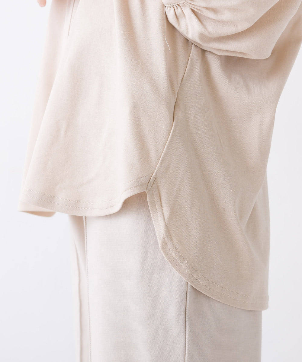 【OMNES】汗じみ防止UV 袖ボリューム半袖プルオーバーTシャツ【1522-5317】