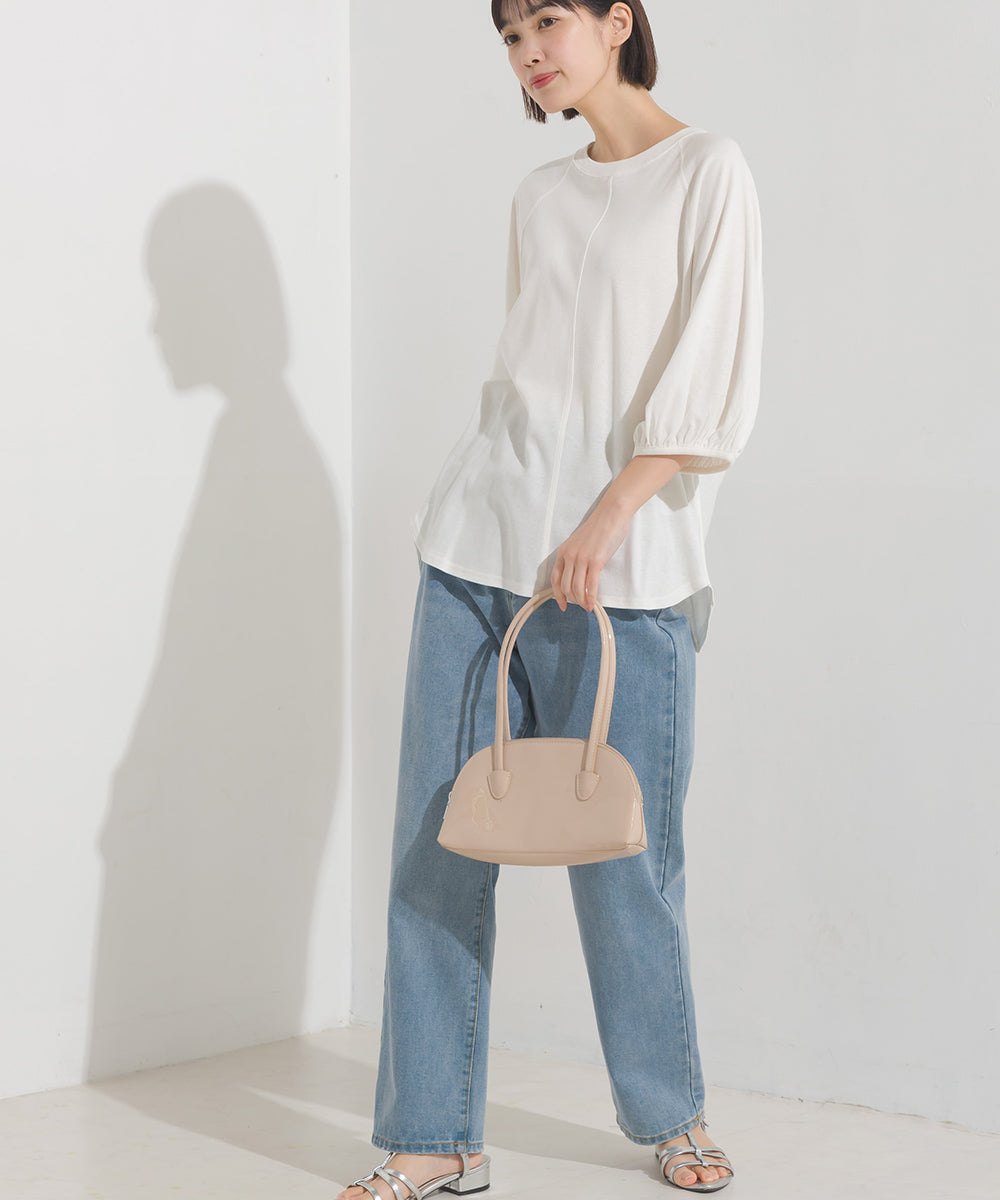 【OMNES】汗じみ防止UV 袖ボリューム半袖プルオーバーTシャツ【1522-5317】