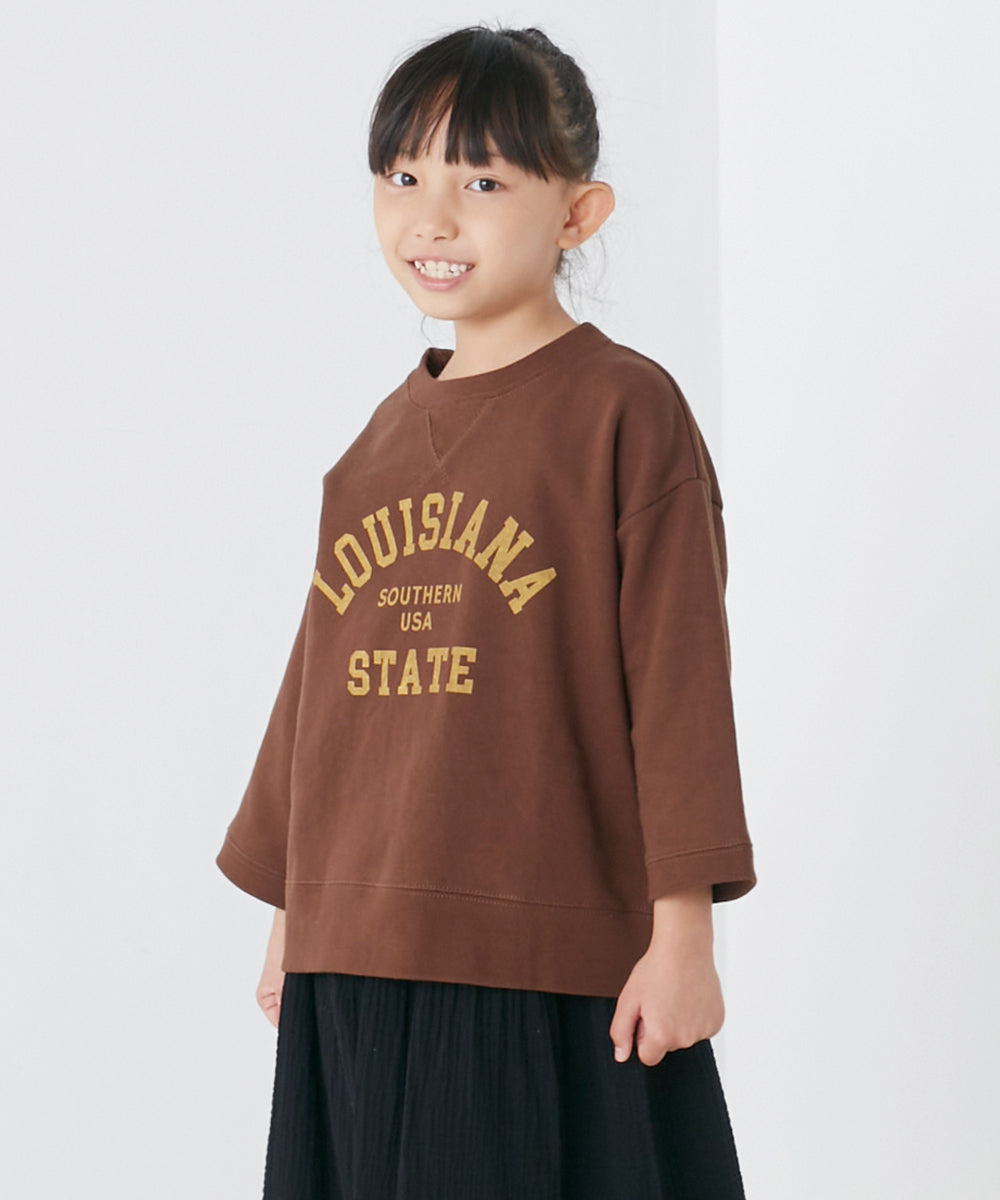 【OMNES】キッズ裏毛スウェット 8分袖プルオーバー【1522-5322】