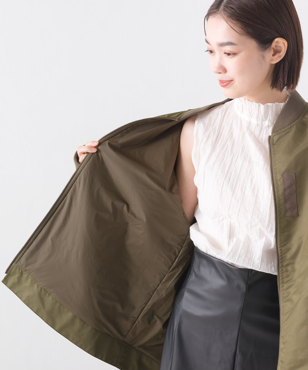 【OMNES】ナイロンAライン裾ボリュームブルゾン【1522-7144】