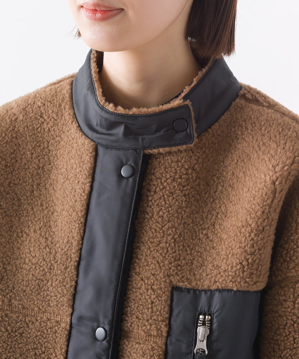 【OMNES】ボンディングボア ロングコート【1522-7148】