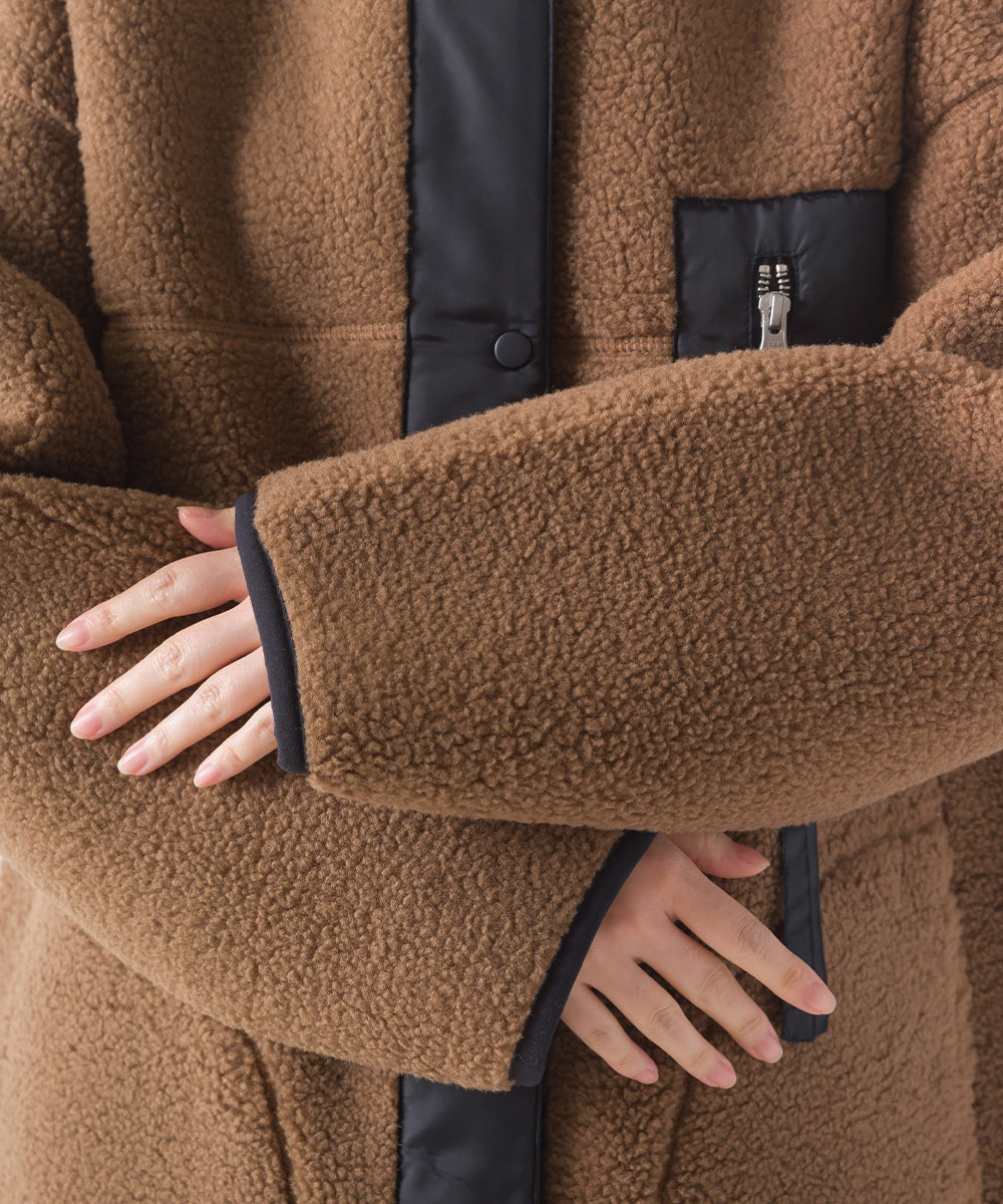 【OMNES】ボンディングボア ロングコート【1522-7148】