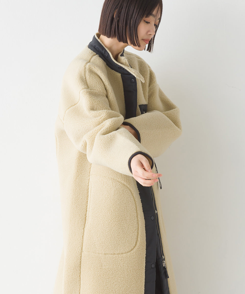 【OMNES】ボンディングボア ロングコート【1522-7148】