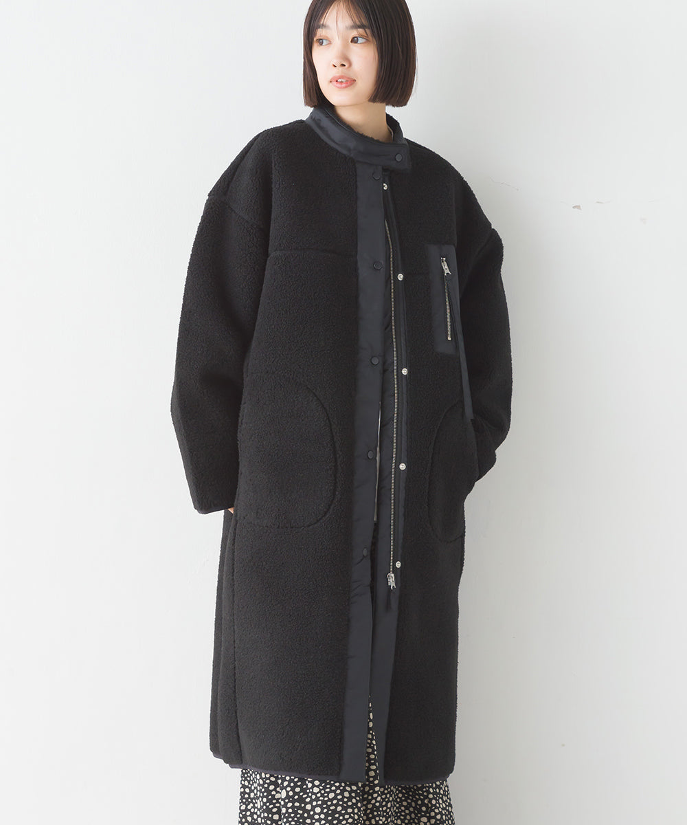 【OMNES】ボンディングボア ロングコート【1522-7148】