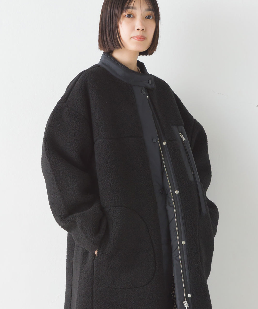 【OMNES】ボンディングボア ロングコート【1522-7148】